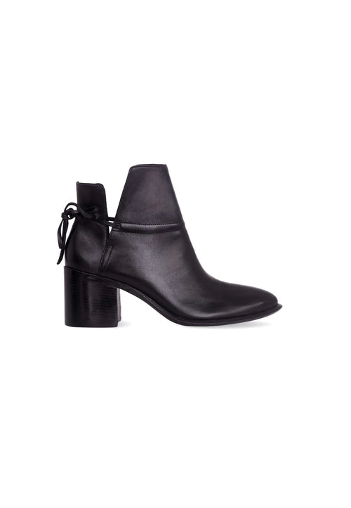 Attalea Black Leather Ankle Boots – 6.5cm Block Heel Mangará Atelier