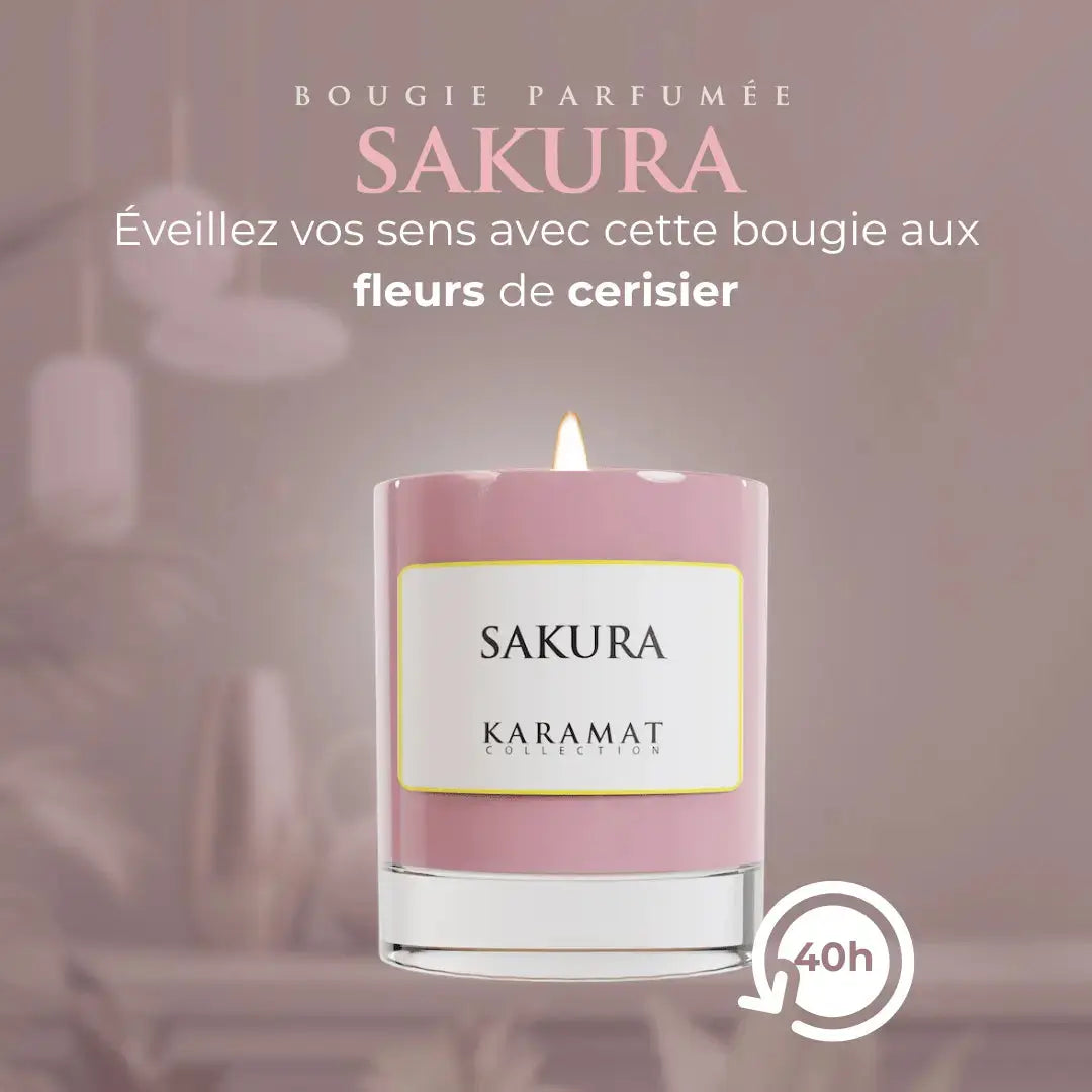 Bougie parfumé Sakura – Floraison Printanière Karamats.fr