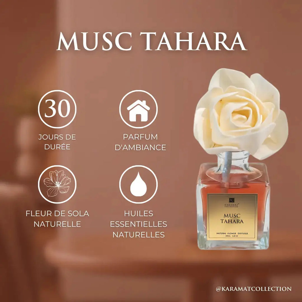 DIFFUSEUR À FLEURS 100ml – MUSC TAHARA Karamats.fr