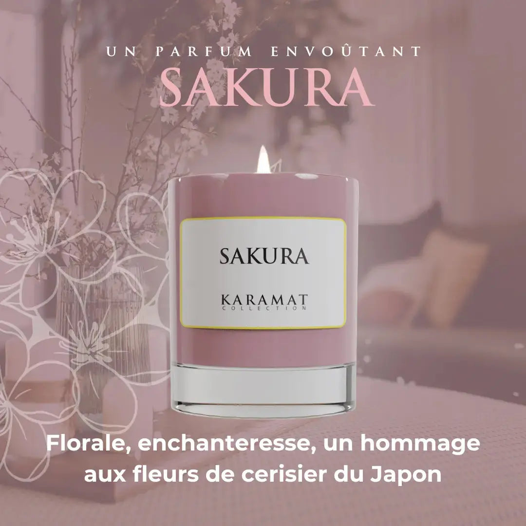 Bougie parfumé Sakura – Floraison Printanière Karamats.fr