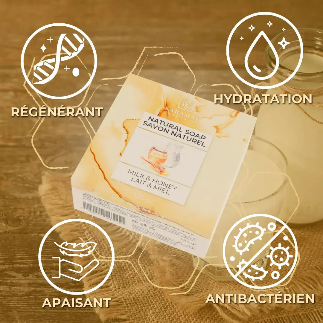 Savon naturel au lait & miel 125gr Karamats.fr