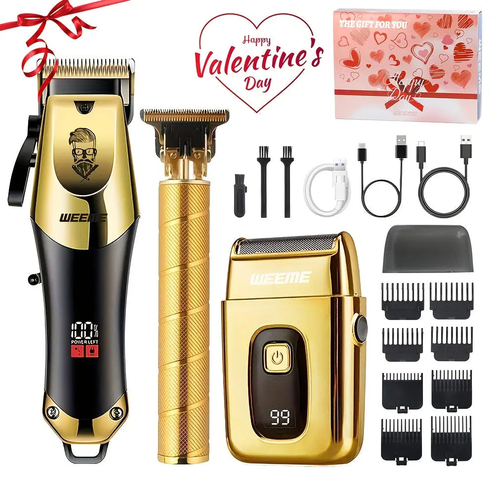Golden Hair Clipper Razor Trimmer Set for Men CTN