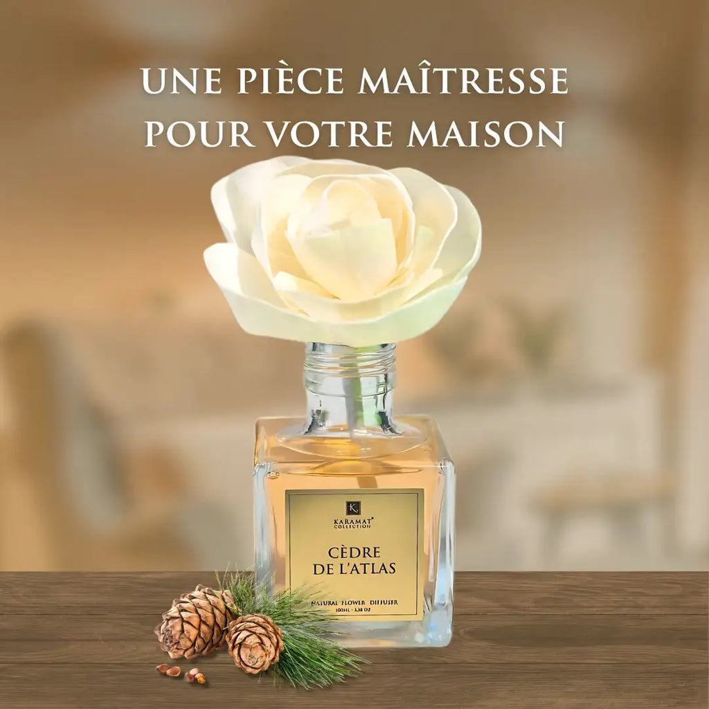 DIFFUSEUR À FLEURS 100ml – CÈDRE DE L’ATLAS Karamats.fr