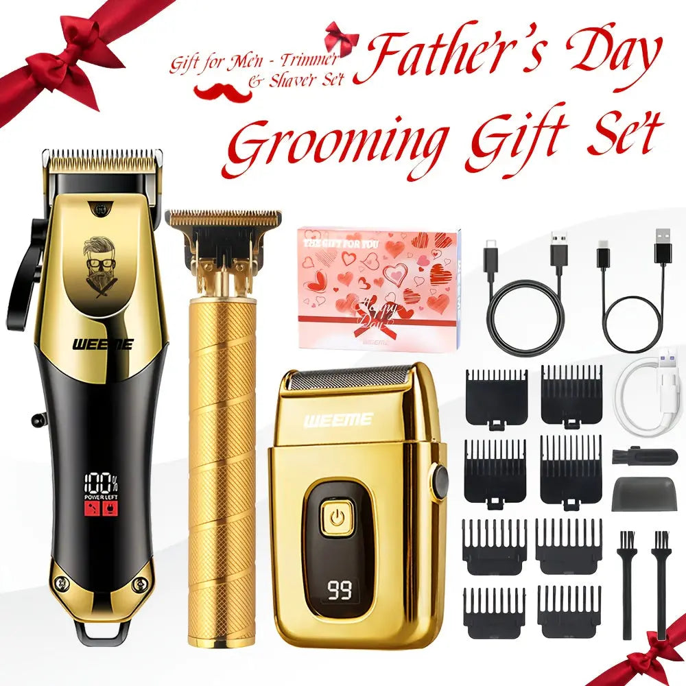 Golden Hair Clipper Razor Trimmer Set for Men CTN