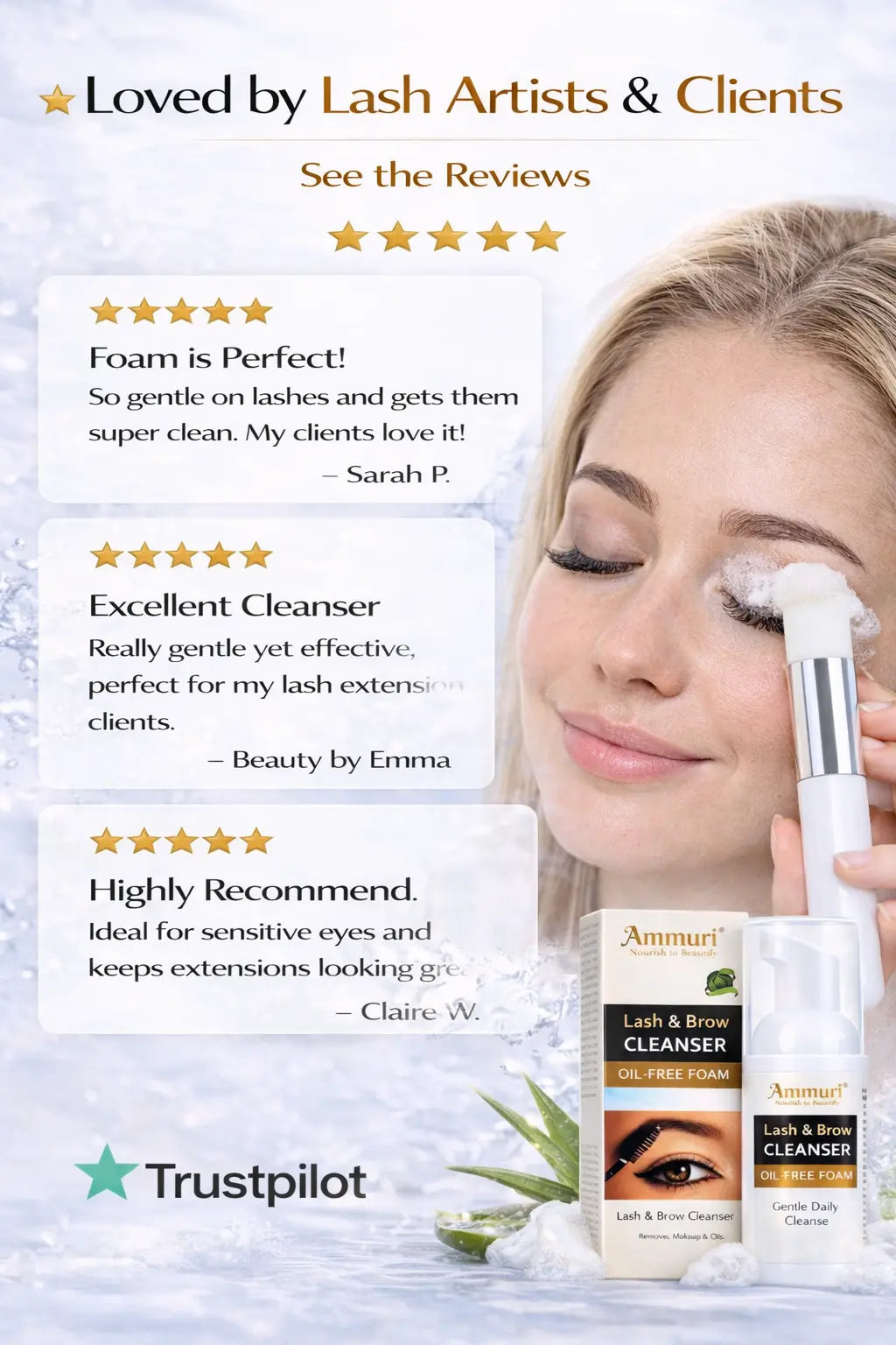 Eyelash Extension Shampoo & Lash Brow Cleansing Kit | Ammuri Ammuri Skincare