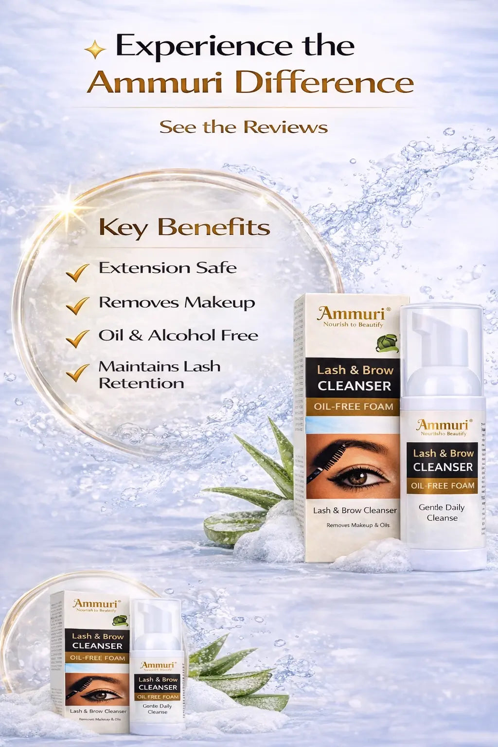 Eyelash Extension Shampoo & Lash Brow Cleansing Kit | Ammuri Ammuri Skincare