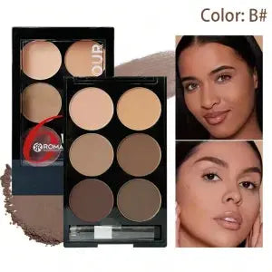 Highlight Contouring Powder Palette With Brush-7