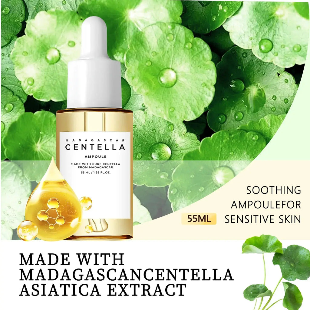 Madagascar Centella Asiatica Serum 55ml - Sensitive skin soothing formula with acne fighting，deep moisturizing benefits for face CD