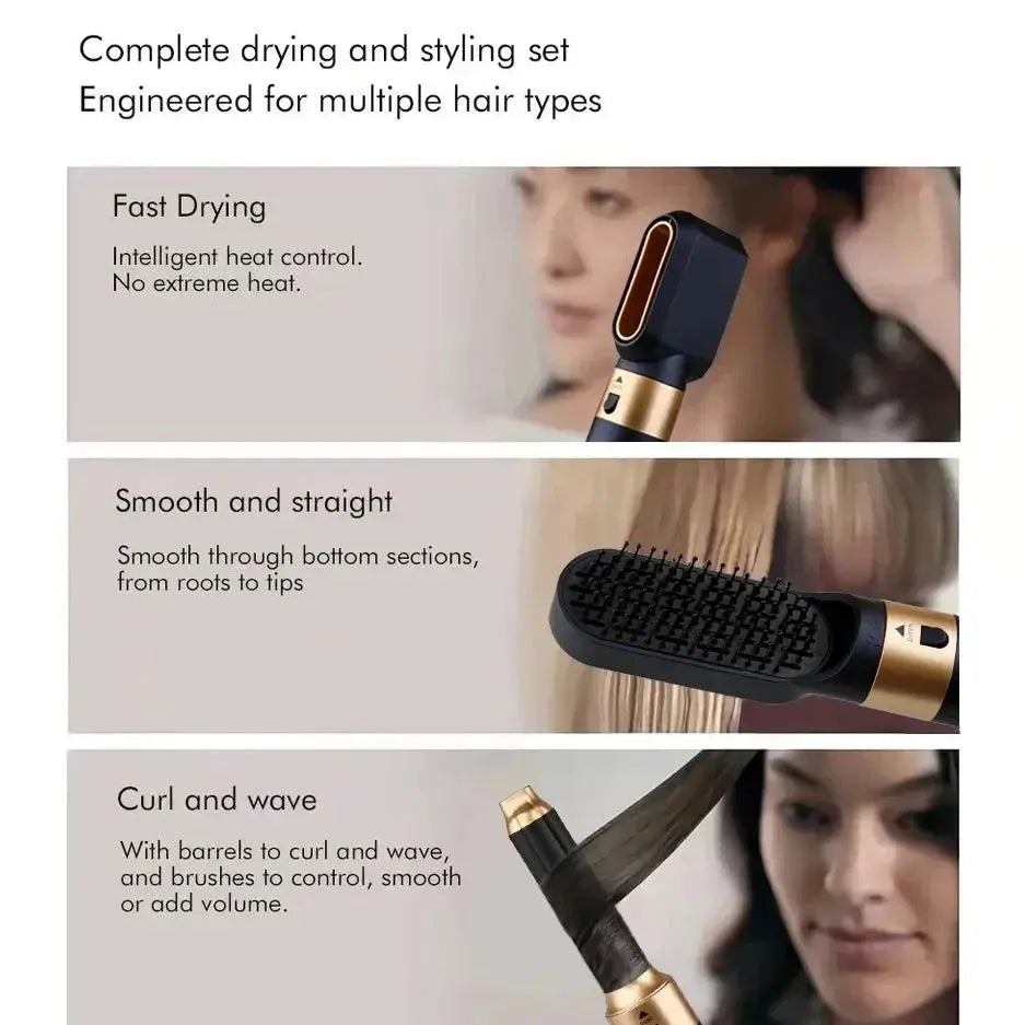 5-in-1 Professional Hair Styler and Dryer Hot Air Styler Comb OBA