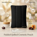 Makeup Bag | Padded Quilted Cosmetic Pouch for Makeup, Skincare & Travel Essentials | BLACK | CAD B