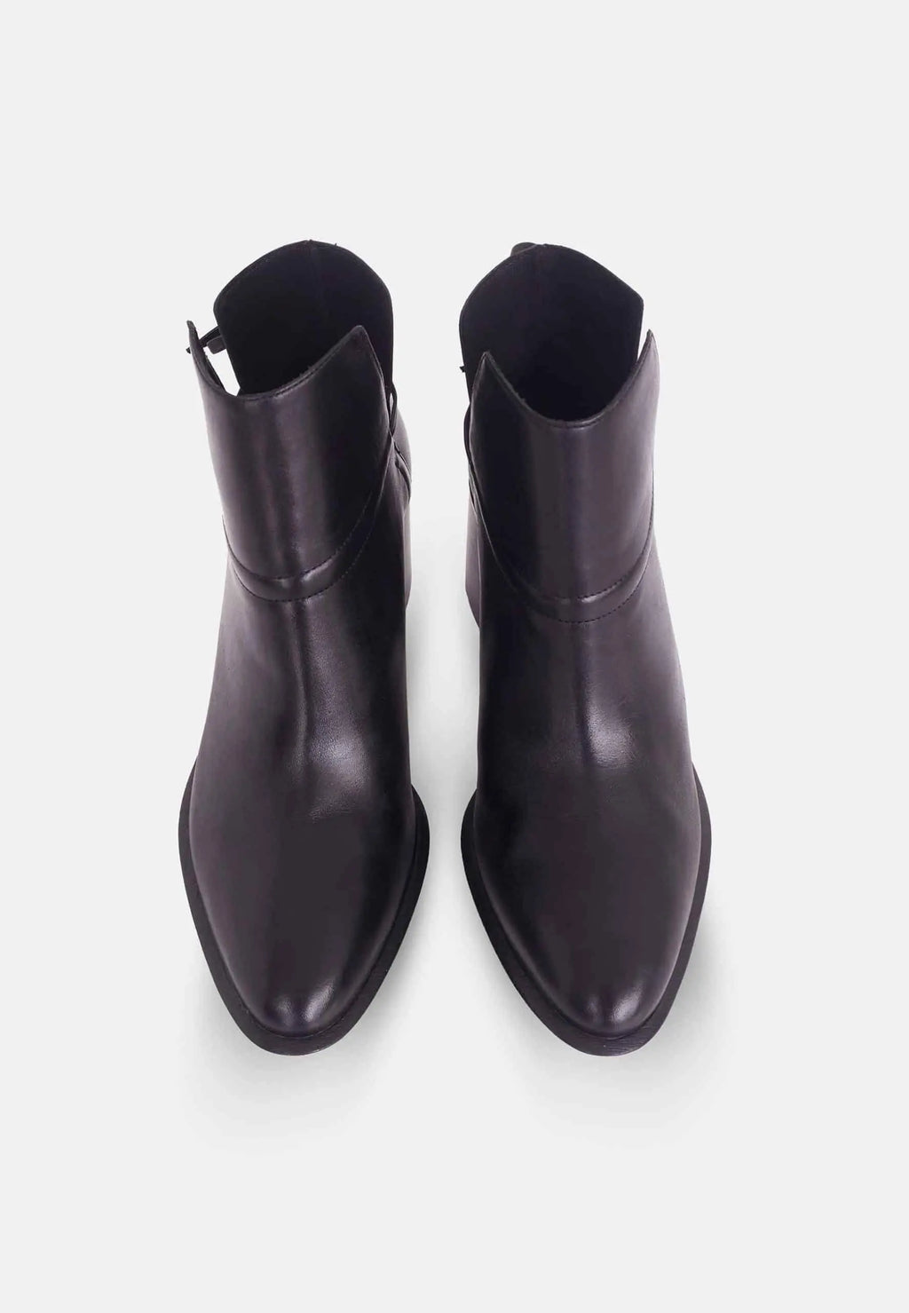 Attalea Black Leather Ankle Boots – 6.5cm Block Heel Mangará Atelier