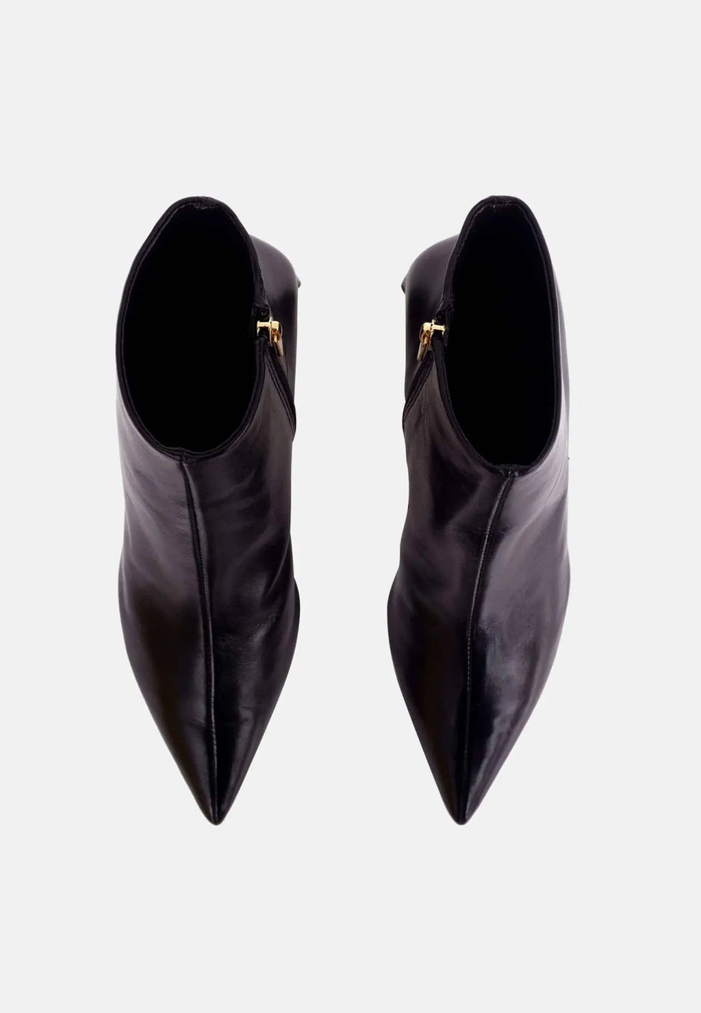 Mabea Black Sheepskin Ankle Boots – 6.4cm Pointed Block Heel Mangará Atelier