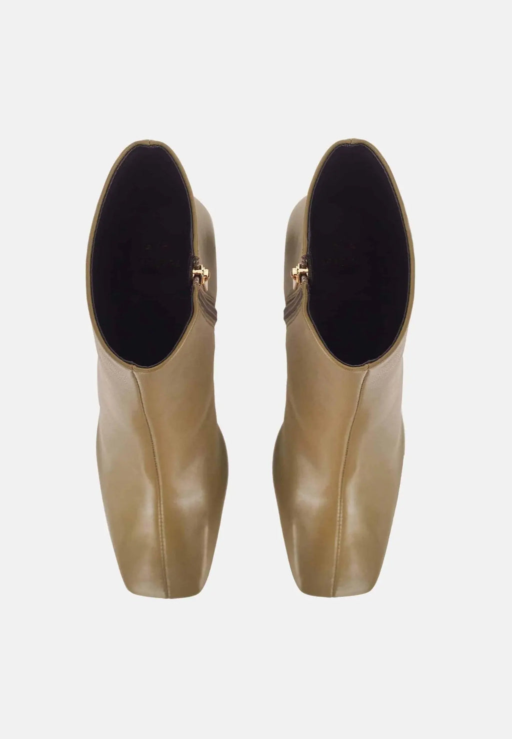 Senna Goat Olive Leather Boots – 7.6cm Block Heel Mangará Atelier