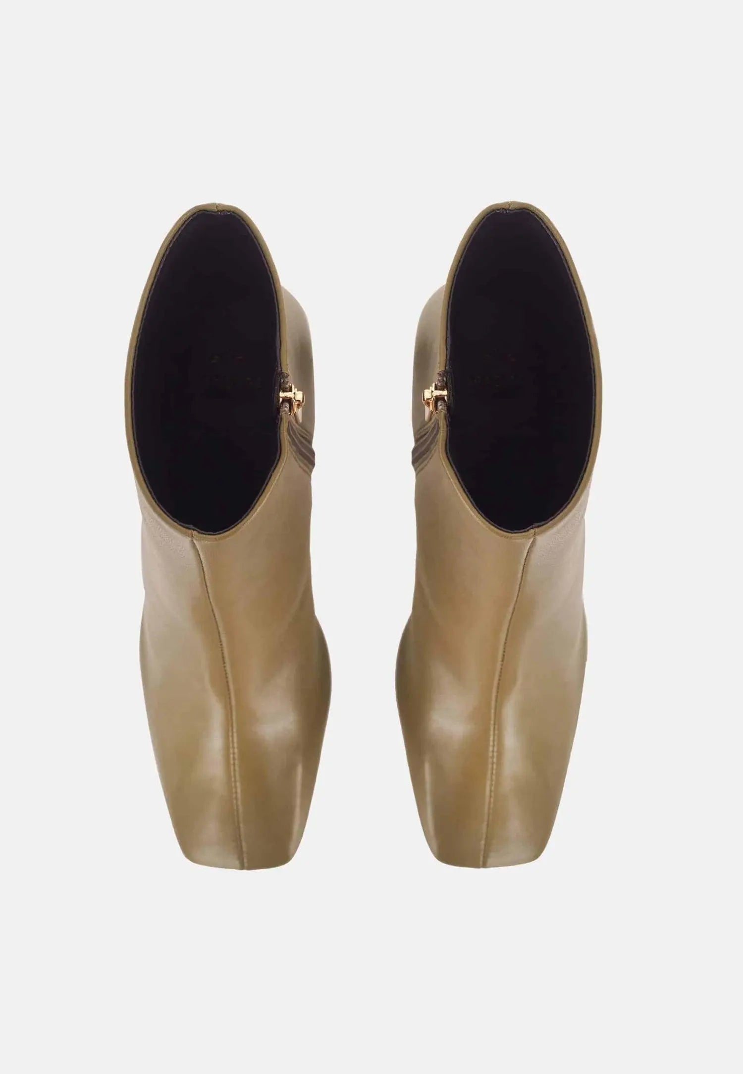 Senna Goat Olive Leather Boots – 7.6cm Block Heel Mangará Atelier