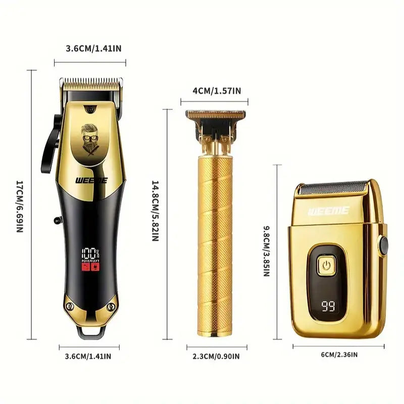 Golden Hair Clipper Razor Trimmer Set for Men CTN