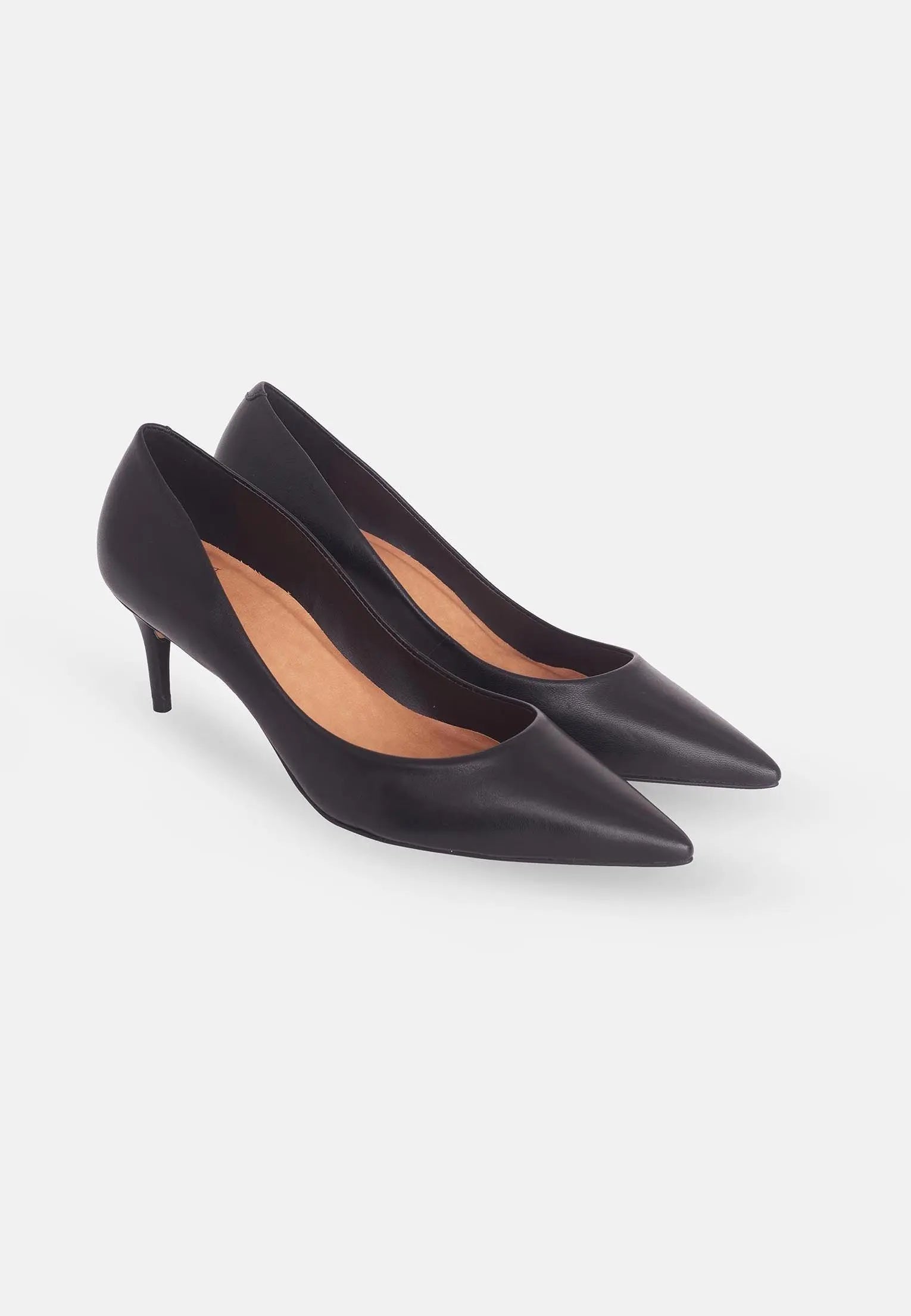 Tenate Black Leather Pumps – 6cm Medium Block Heel Mangará Atelier